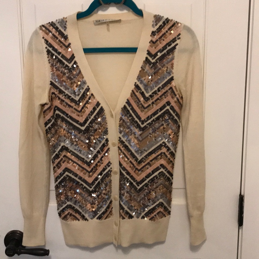 Trina Turk V-Neck Sequin Sweater